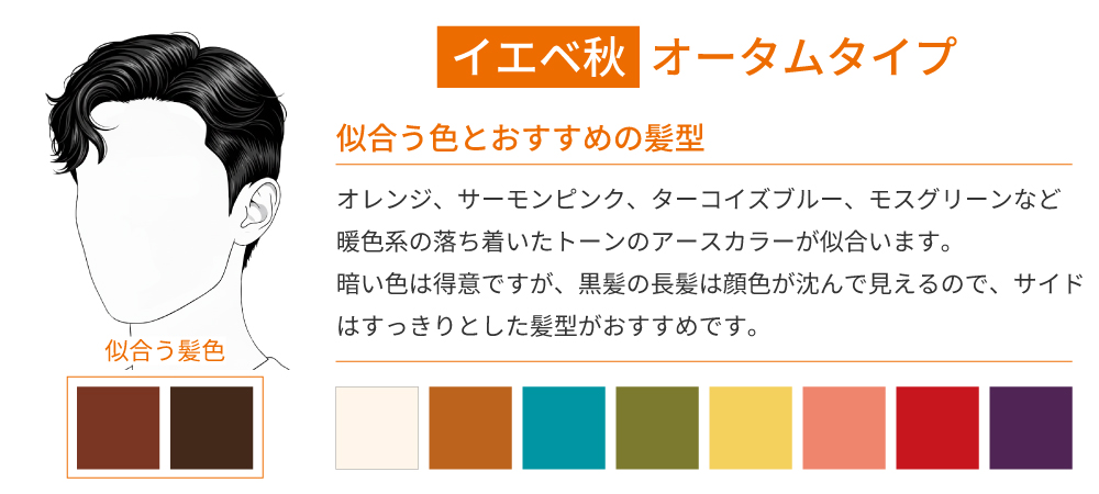 パーソナルカラーがオータムタイプ・イエベ秋の似合う色とおすすめの髪型